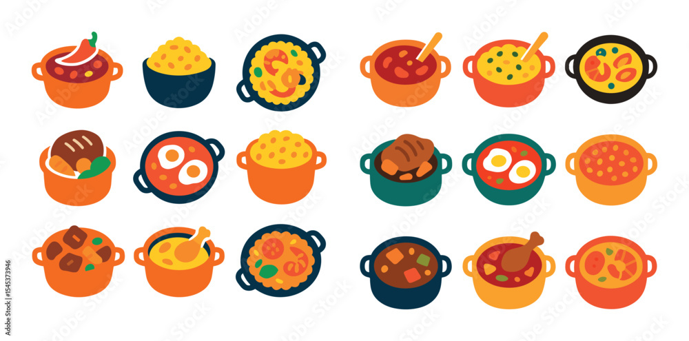 Fototapeta premium Colorful One-Pot Meals