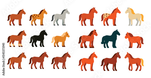 Colorful Horse Icons
