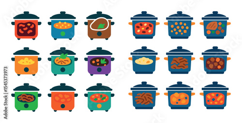 Colorful Slow Cooker Icons