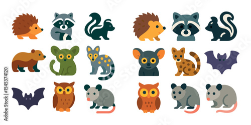 Nocturnal Animal Icons
