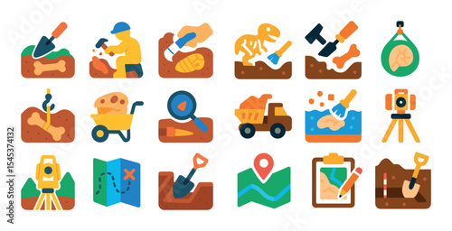 Excavation Icon Set