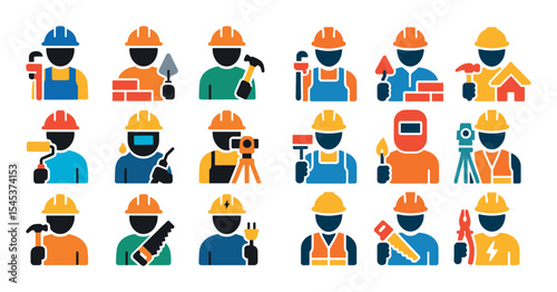 Colorful Construction Icons