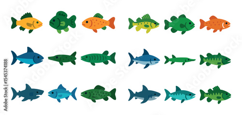 Predatory Fish Icons