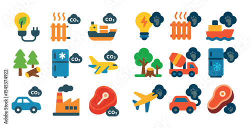 Carbon Footprint Icons