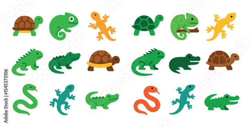 Colorful Reptile Icons