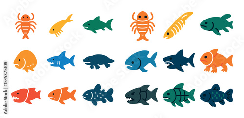Colorful Aquatic Icons