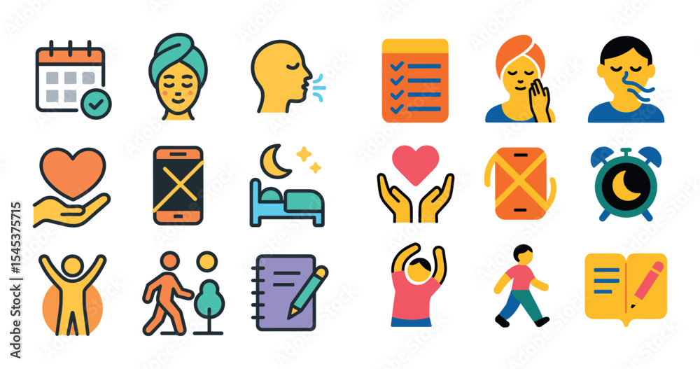 Fototapeta premium Self-Care Ritual Icons