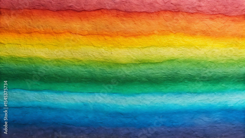 Horizontal layered rainbow texture background, vibrant color gradient, textured surface