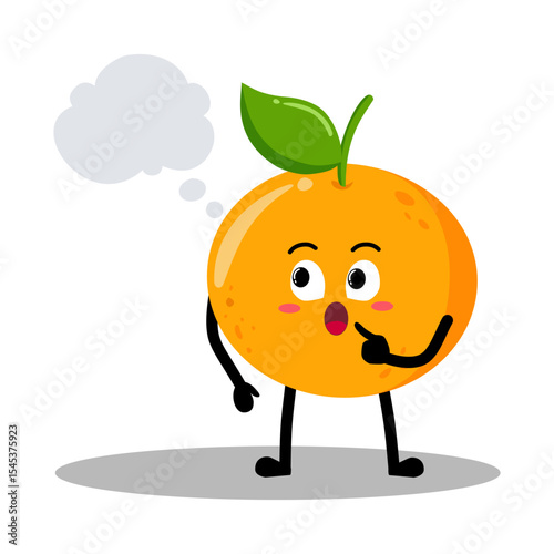 Cute Hand Drawn orange Daydreaming Imagining