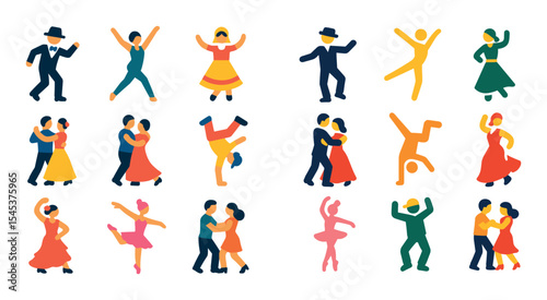 Colorful Dance Icon Set