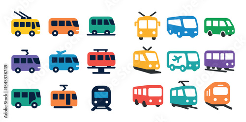 Colorful Transport Icons