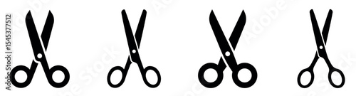 Scissors icons set. Scissors for cutting symbol for apps and websites. Cut here symbol.