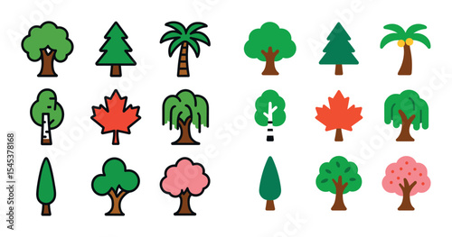 Colorful Tree Icons