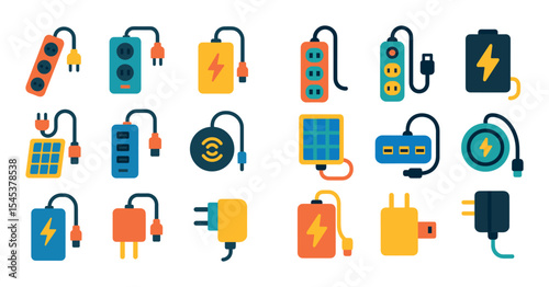 Colorful Power Gear Icons