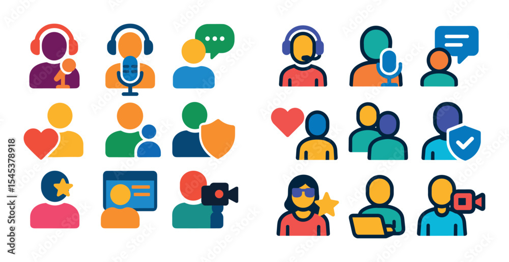 Fototapeta premium Colorful Social Media Icons