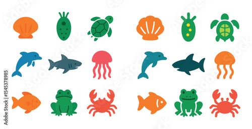 Colorful Aquatic Icons