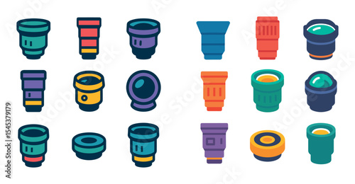 Colorful Camera Lens Icons