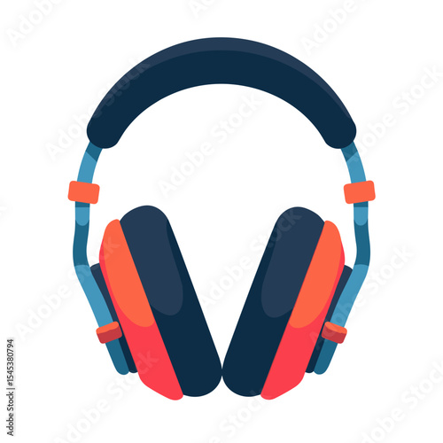 Colorful modern headphones on white background  