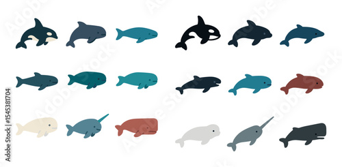 Whale Icons Grid