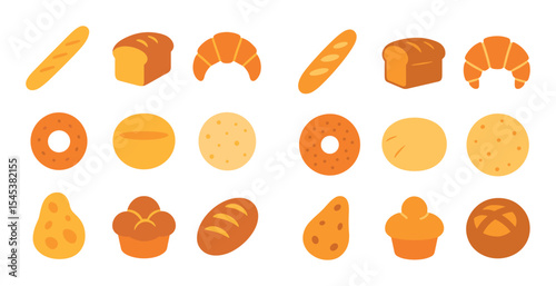 Colorful Bread Icons