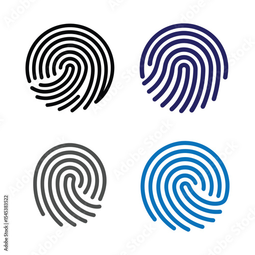 vector fingerprint set icon 