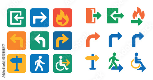 Colorful Direction Icons