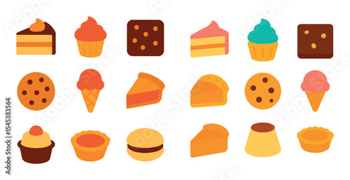 Colorful Dessert Icons