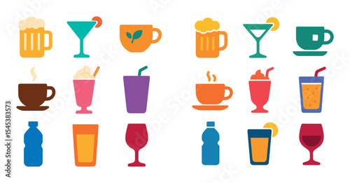 Colorful Beverage Icons