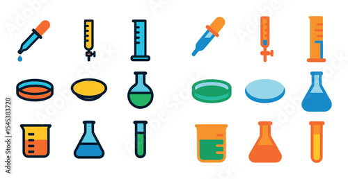 Colorful Chemistry Icons