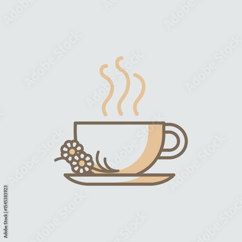 Herbal tea icon vector, Organic, natural, healthy food concept