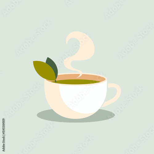 Herbal tea icon vector, Organic, natural, healthy food concept