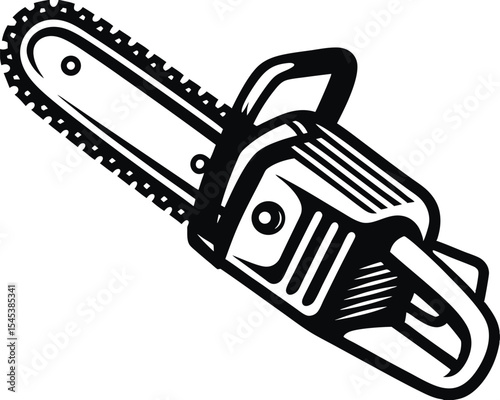 Chainsaw vector illustration with musical and artistic design elements