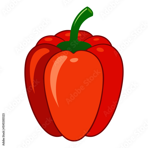 Isolated red bell pepper vegetable clip art illustration for cooking and healthy eating diet