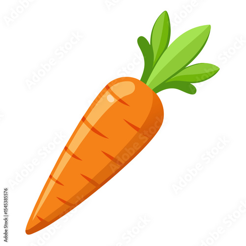 Isolated cartoon carrot vector illustration for healthy eating and vegetarian diet concept design