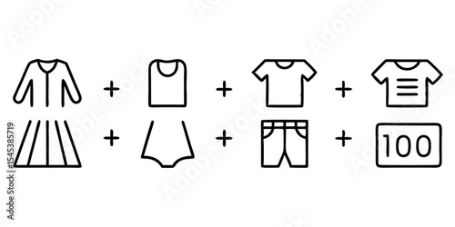 Minimalist Clothing Line Icons – Fashion Essentials in Single Stroke