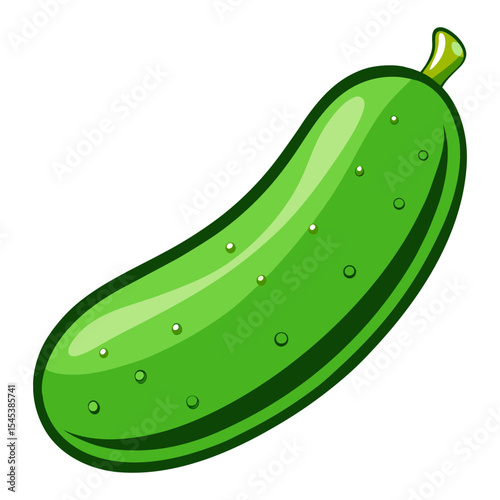 Fresh green cucumber vegetable illustration for healthy eating and cooking clip art design