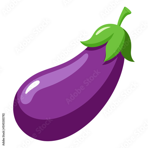 Illustration of a fresh purple eggplant vegetable for healthy eating and cooking recipes use