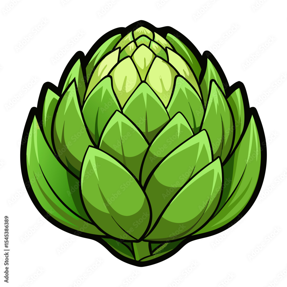 Obraz premium Isolated fresh green artichoke vector illustration for healthy food and vegetarian diet plan