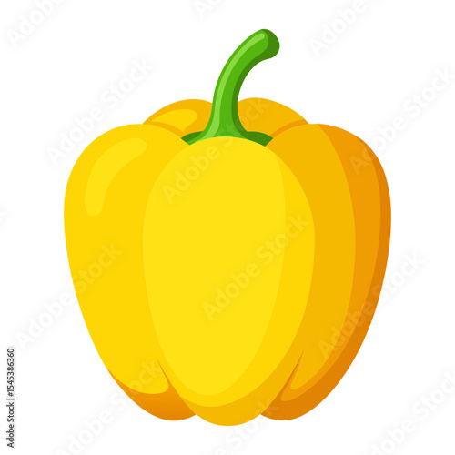 Isolated yellow bell pepper vector illustration for cooking recipes and healthy eating diet