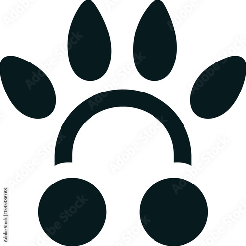 Stylized Paw Print Logo for Pets