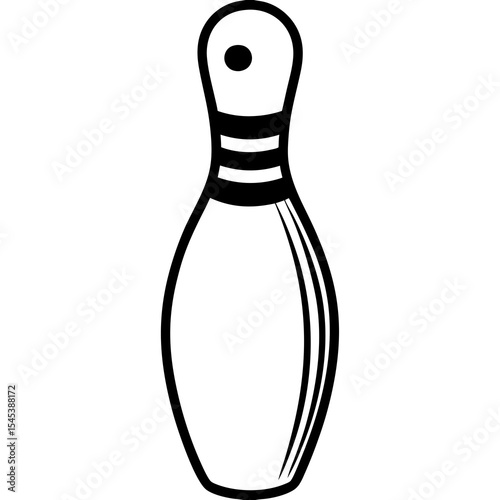 Bowling pin isolated on white background ready for a strike
