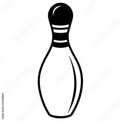 Bowling pin isolated on white background ready for a strike