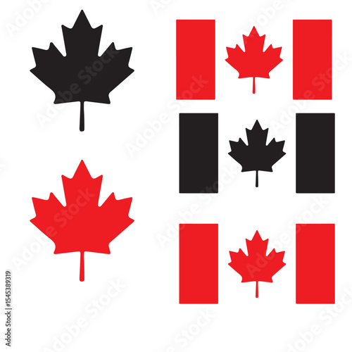canadian flag set, canadian maple leaves, leaf, maple, autumn, canada, flag, 