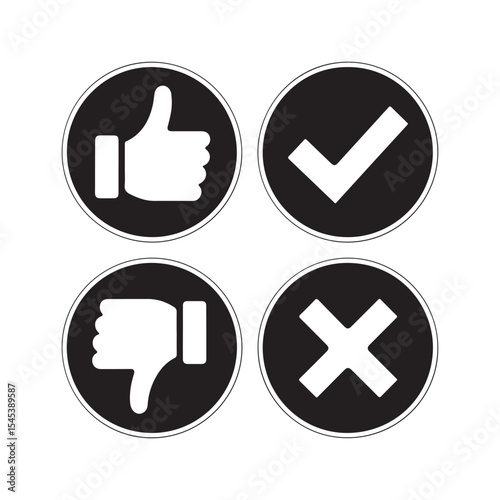 Black and white feedback icons set isolated on white background