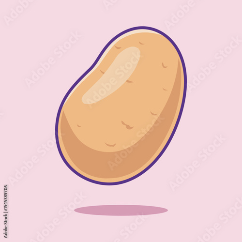 Cute potato vector on colored background