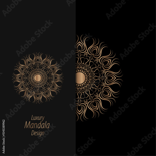 Elegant Golden Mandala Pattern on Premium Dark Background