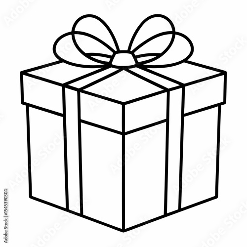 A gift box with a ribbon and bow isolated on a white background