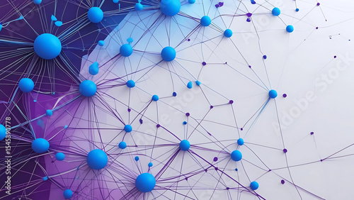 Abstract network illustration of connected spheres with transparent background suitable for design