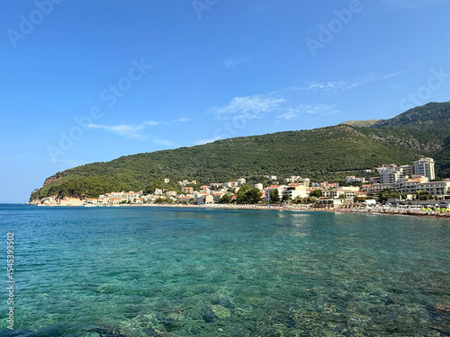Montenegro Adriatic sea Petrovac na Moru town located on the coast between Budva and Bar. photo