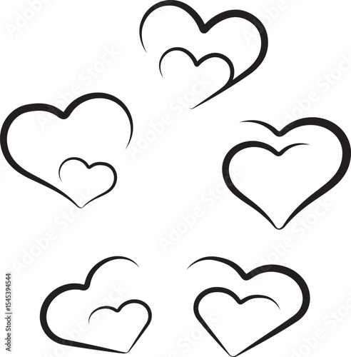 set of vector hearts, set of hearts, icon, 